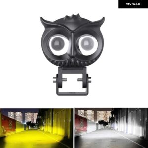 ミニデュアルカラーレンズ オートバイ ヘッドライト ランプフクロウ補助 フォグランプ LEDスポットライトプロジェクター バイク 超高輝度30W 1個 - 1PCS2