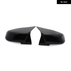 2個 バックミラー カバー キャップ カーボンブラック BMW シリーズ 1 2 3 4 X M 220I 328I 420I F20 F21 F22 F23 F30 F32 F33 F36 X1 - Bright Black