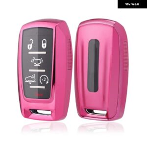 キーシェルケース カーアクセサリー シルバー 耐摩耗性 車キーフォブカバー キー 3500 4500 2019-2022 - Pink