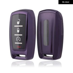 キーシェルケース カーアクセサリー シルバー 耐摩耗性 車キーフォブカバー キー 3500 4500 2019-2022 - purple