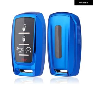 キーシェルケース カーアクセサリー シルバー 耐摩耗性 車キーフォブカバー キー 3500 4500 2019-2022 - blue