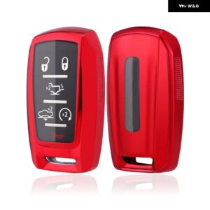 キーシェルケース カーアクセサリー シルバー 耐摩耗性 車キーフォブカバー キー 3500 4500 2019-2022 - red