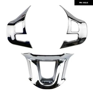 3個セット 車用 ステアリングホイール 装飾 カバー トリム ステッカー プジョー 2008 208 308 2014-2018 マットシルバー - Bright Silver