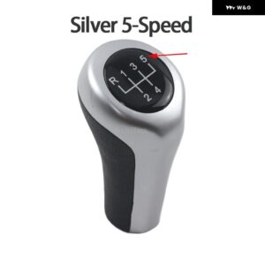 5/6速車用 ギア シフト ノブ ヘッド シフター レバー ハンドボール BMW E30 E32 E34 E36 E38 E39 E46 E53 E60 E63 E83 E84 E90 E91 - Silver 5 Speed