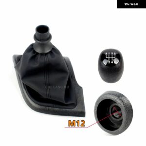 プジョー ボクサー 2006 - 14 カー スタイリング 6速ギアスティック シフト ノブ レベルレザー ブーツ - boot　black　gear1