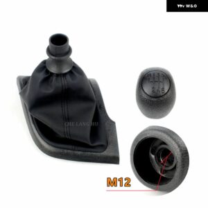 プジョー ボクサー 2006 - 14 カー スタイリング 6速ギアスティック シフト ノブ レベルレザー ブーツ - boot　black　gear2