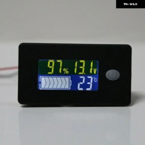 容量温度計 防塵 インジケーター LCDメーター温度電圧計 防水 12V 48Vバッテリー - 12V