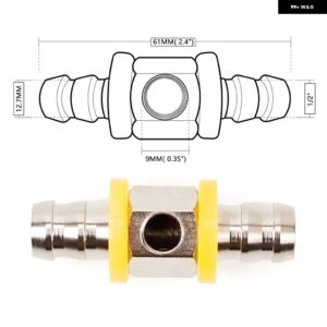1/2インチ 3/8インチ 燃料ライン圧力Tフィッティング アダプター 燃料圧力ゲージセンサー バーブ プッシュ ロックTフィッティング アダプター RS-THB037 - 12 Iron