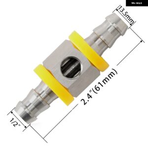 1/2インチ 3/8インチ 燃料ライン圧力Tフィッティング アダプター 燃料圧力ゲージセンサー バーブ プッシュ ロックTフィッティング アダプター RS-THB037 - 12 stainless steel