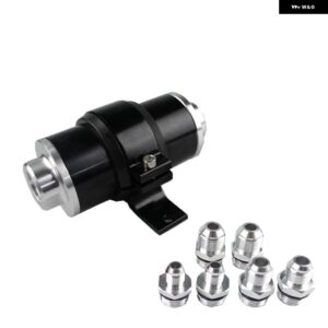 高フローアルミ 58MM 燃料 フィルター 30ミクロンエレメント フィッティング付き AN6 AN8 AN10 アダプター + ブラケット RS-FP003 - black