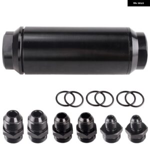44MM 60ミクロン/ 50MM 100ミクロン レーシングインライン燃料 フィルター マウント 付き AN10 AN8 AN6 フィッティング アダプター 付き RS-FRG014 - 44MM Full black