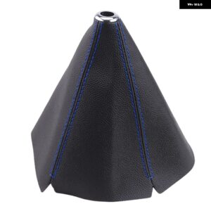 汎用 16MM PUレザー シフター カラー 車用 シフト ノブ シフター ブーツ カバー ギア マニュアル ゲーター ブーツ RS-SFN071 - blue line