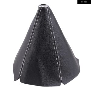 汎用 16MM PUレザー シフター カラー 車用 シフト ノブ シフター ブーツ カバー ギア マニュアル ゲーター ブーツ RS-SFN071 - White Line