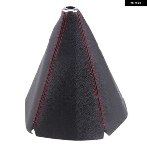 汎用 16MM PUレザー シフター カラー 車用 シフト ノブ シフター ブーツ カバー ギア マニュアル ゲーター ブーツ RS-SFN071 - red line