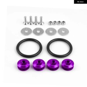 汎用 アルミ バンパー クイックリリースファスナー フェンダーワッシャー ホンダ シビック インテグラ RSX RS-QRF001 - Purple