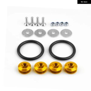 汎用 アルミ バンパー クイックリリースファスナー フェンダーワッシャー ホンダ シビック インテグラ RSX RS-QRF001 - Gold