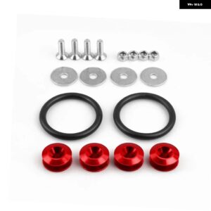 汎用 アルミ バンパー クイックリリースファスナー フェンダーワッシャー ホンダ シビック インテグラ RSX RS-QRF001 - Red