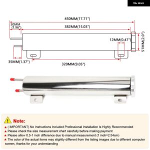 ステンレス 製 ラジエーター オーバーフロー タンクボトルキャッチ缶 2インチX 13インチ/15インチ 3インチX 9インチ/10インチ/16インチ 車 カスタム - 2 x 15 inch