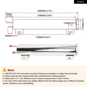 ステンレス 製 ラジエーター オーバーフロー タンクボトルキャッチ缶 2インチX 13インチ/15インチ 3インチX 9インチ/10インチ/16インチ 車 カスタム - 2 x 13 inch