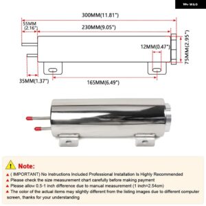 ステンレス 製 ラジエーター オーバーフロー タンクボトルキャッチ缶 2インチX 13インチ/15インチ 3インチX 9インチ/10インチ/16インチ 車 カスタム - 3 x 9 inch