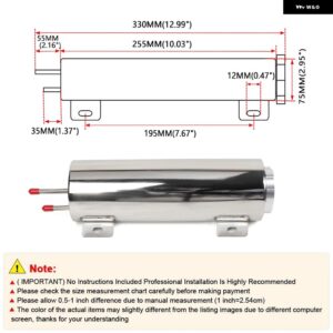 ステンレス 製 ラジエーター オーバーフロー タンクボトルキャッチ缶 2インチX 13インチ/15インチ 3インチX 9インチ/10インチ/16インチ 車 カスタム - 3 x 10 inch