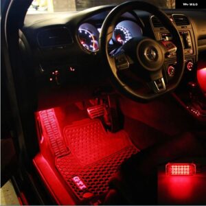 2個 LED 車用 足元通路ライト アウディ A3 A4 A5 A6 フォルクスワーゲン ゴルフ 4/5/6 シュコダ オクタヴィア ファビア ホワイト ブルー レッド - Red