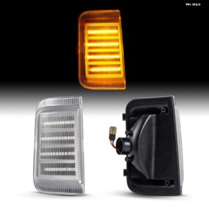 車サイドミラー ライト プジョー ボクサー シトロエン ジャンパーリレー フィアットデュカート RAMプロマスターLEDウィンカーダイナミックランプ - Silver LENS