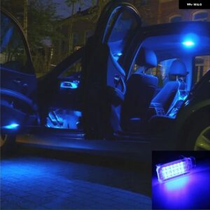 HOPSTYLING 2個 18SMD LED 車ドアカーテシライト オートフットウェル/ トランク ランプライト アウディ A4 A6 Q7 Q5 VW SKODA ホワイト レッド ブルー - Blue
