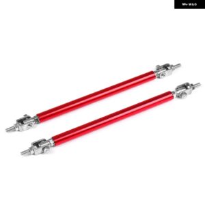 ステンレス 製 バンパー リップ調整フロントストラットスプリッターロッドタイ サポート バー 100MM 150MM 200MM - 150MM RED