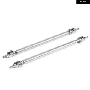 ステンレス 製 バンパー リップ調整フロントストラットスプリッターロッドタイ サポート バー 100MM 150MM 200MM - 150MM SILVER