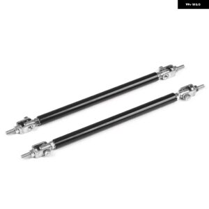 ステンレス 製 バンパー リップ調整フロントストラットスプリッターロッドタイ サポート バー 100MM 150MM 200MM - 150MM BLACK