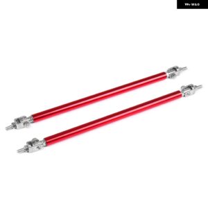 ステンレス 製 バンパー リップ調整フロントストラットスプリッターロッドタイ サポート バー 100MM 150MM 200MM - 200MM RED