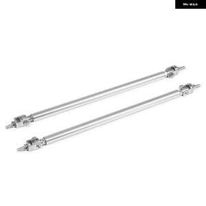 ステンレス 製 バンパー リップ調整フロントストラットスプリッターロッドタイ サポート バー 100MM 150MM 200MM - 200MM SILVER