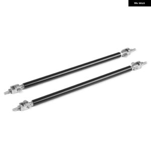 ステンレス 製 バンパー リップ調整フロントストラットスプリッターロッドタイ サポート バー 100MM 150MM 200MM - 200MM BLACK