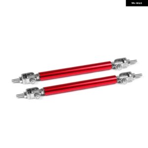 ステンレス 製 バンパー リップ調整フロントストラットスプリッターロッドタイ サポート バー 100MM 150MM 200MM - 100MM RED