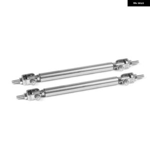 ステンレス 製 バンパー リップ調整フロントストラットスプリッターロッドタイ サポート バー 100MM 150MM 200MM - 100MM SILVER