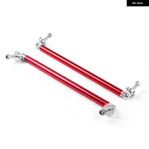 アルミ バンパー リップ フロントストラット スプリッターロッド タイ サポート バー 100MM 150MM 200MM - 200MM RED