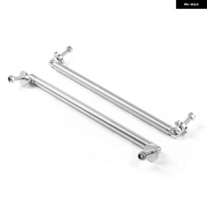 アルミ バンパー リップ フロントストラット スプリッターロッド タイ サポート バー 100MM 150MM 200MM - 200MM SILVER