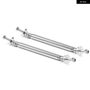 アルミ バンパー リップ フロントストラット スプリッターロッド タイ サポート バー 100MM 150MM 200MM - 100MM SILVER