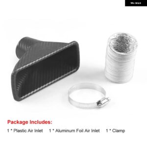 エアインテークベント カーフロント バンパー グリル インレット パイプ キット インジェクション システム ファンネルタービン 汎用 カーボンパターン - Intake-tube square