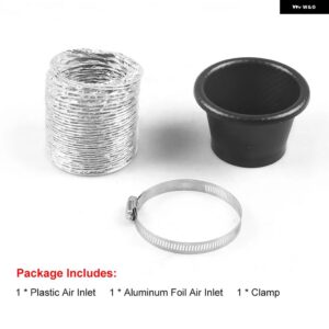 エアインテークベント カーフロント バンパー グリル インレット パイプ キット インジェクション システム ファンネルタービン 汎用 カーボンパターン - Intake-tube round