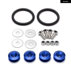 アルミクイックリリースファスナーは フロント バンパー リア バンパー トランク ハッチリッド ロゴなし に最適 BX100224 - Blue