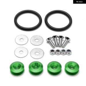 アルミクイックリリースファスナーは フロント バンパー リア バンパー トランク ハッチリッド ロゴなし に最適 BX100224 - Green