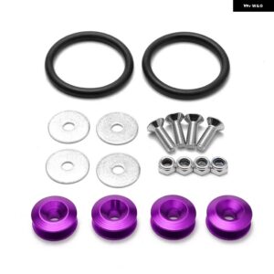 アルミクイックリリースファスナーは フロント バンパー リア バンパー トランク ハッチリッド ロゴなし に最適 BX100224 - Purple