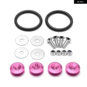 アルミクイックリリースファスナーは フロント バンパー リア バンパー トランク ハッチリッド ロゴなし に最適 BX100224 - Pink