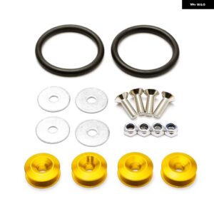 アルミクイックリリースファスナーは フロント バンパー リア バンパー トランク ハッチリッド ロゴなし に最適 BX100224 - Gold