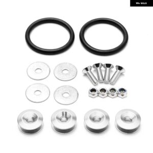 アルミクイックリリースファスナーは フロント バンパー リア バンパー トランク ハッチリッド ロゴなし に最適 BX100224 - Silver