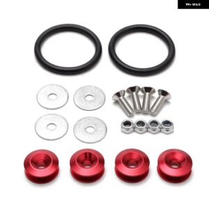 アルミクイックリリースファスナーは フロント バンパー リア バンパー トランク ハッチリッド ロゴなし に最適 BX100224 - Red