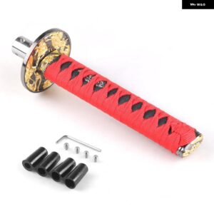 汎用 150MM/200MM/260MM カタナ サムライソード シフト ノブ シフター アダプター 付き ギア シフト ノブ - 200MM red with black