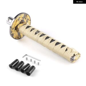 汎用 150MM/200MM/260MM カタナ サムライソード シフト ノブ シフター アダプター 付き ギア シフト ノブ - 200MM gold and black